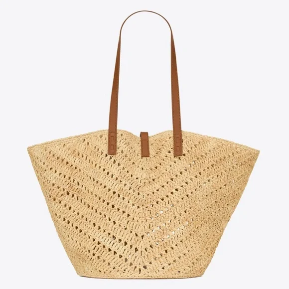 Saint Laurent Bag Panier Medium Raffia Vegetable-tanned Leather - Picture 7 of 7